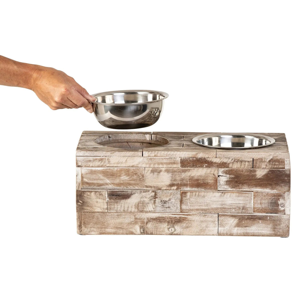Huntley Pet Elevated Dog and Cat Double Bowl Feeder - Paranoid Ranch