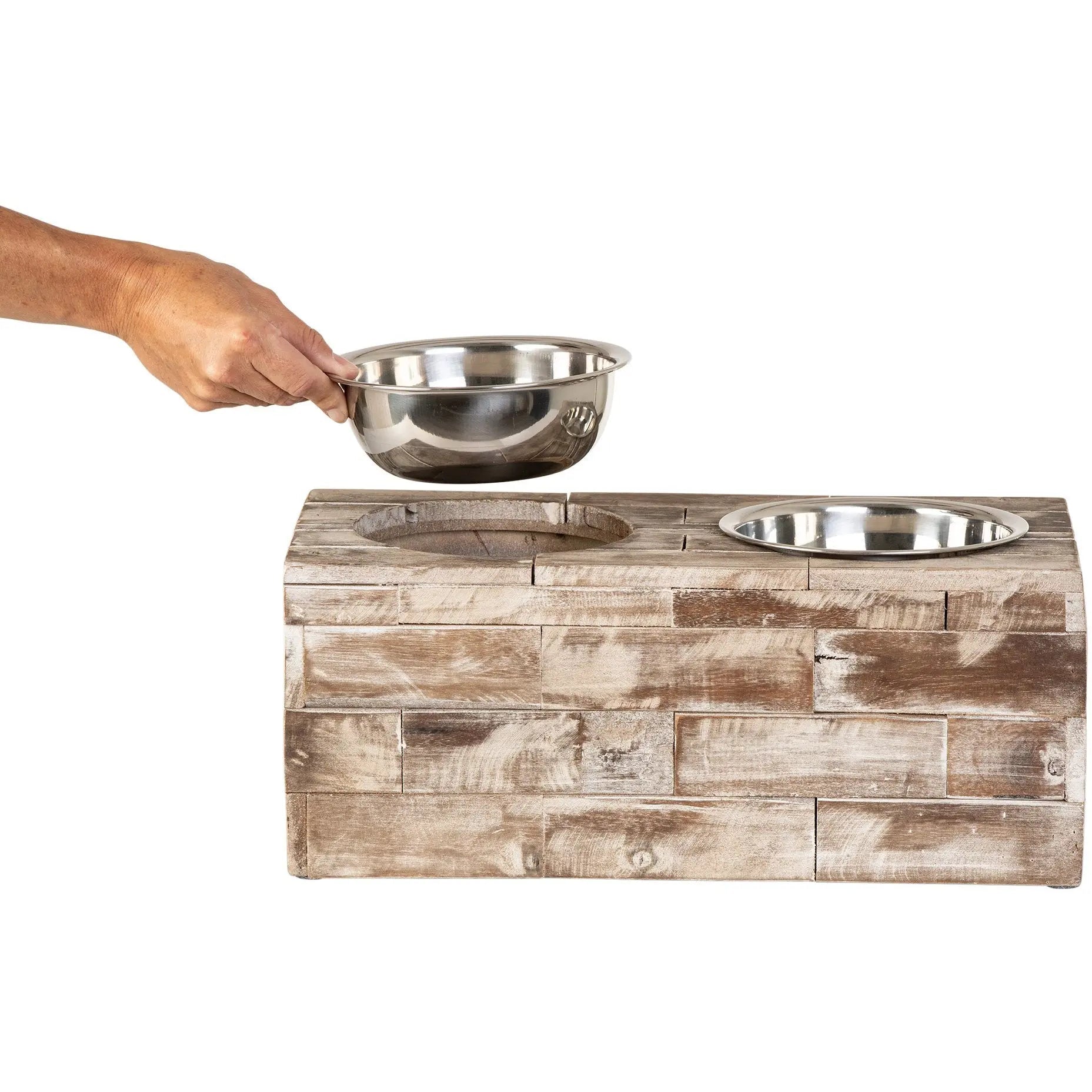 Huntley Pet Elevated Dog and Cat Double Bowl Feeder - Paranoid Ranch