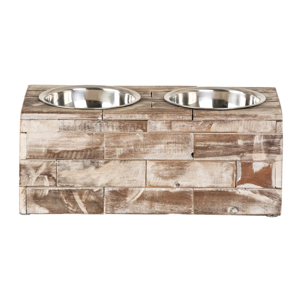 Huntley Pet Elevated Dog and Cat Double Bowl Feeder - Paranoid Ranch