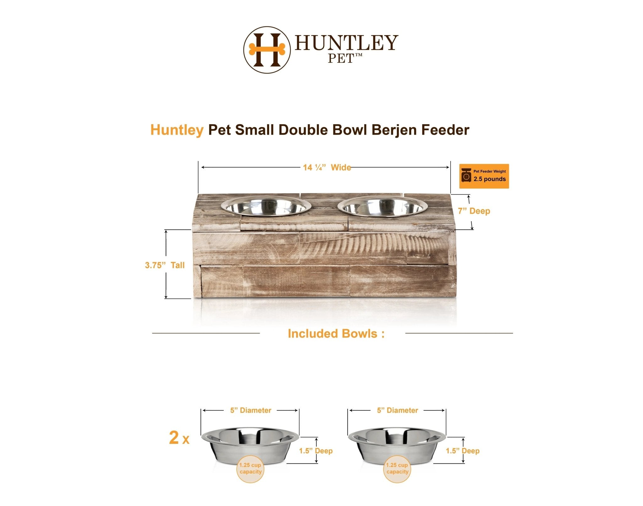 Huntley Pet Elevated Dog and Cat Double Bowl Feeder - Paranoid Ranch
