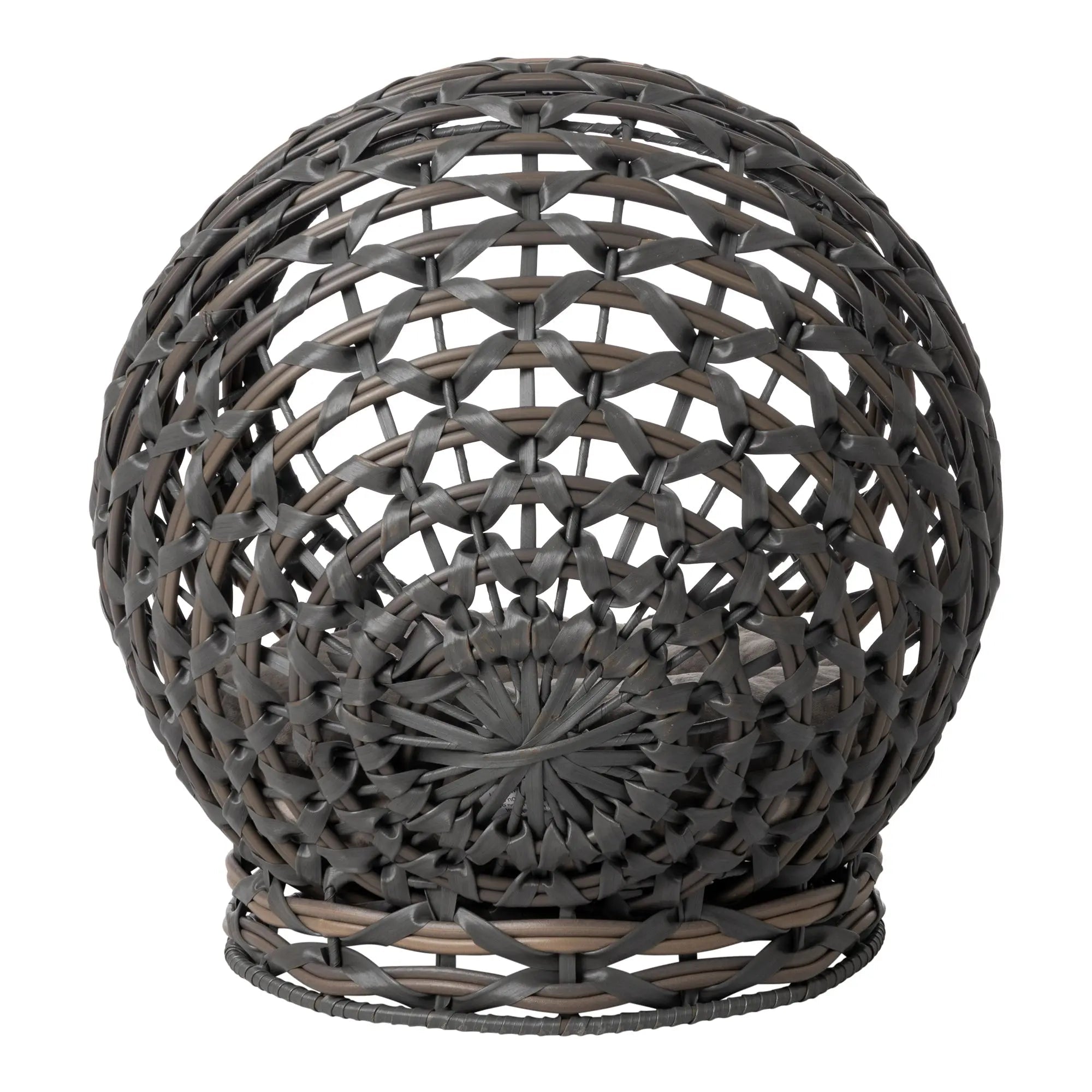 Huntley Pet Hemisphere Rattan Pet Bed, Elevated With Cushion - Paranoid Ranch