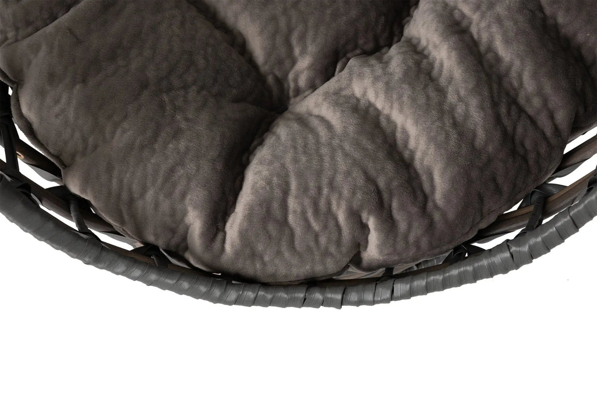 Huntley Pet Hemisphere Rattan Pet Bed, Elevated With Cushion - Paranoid Ranch