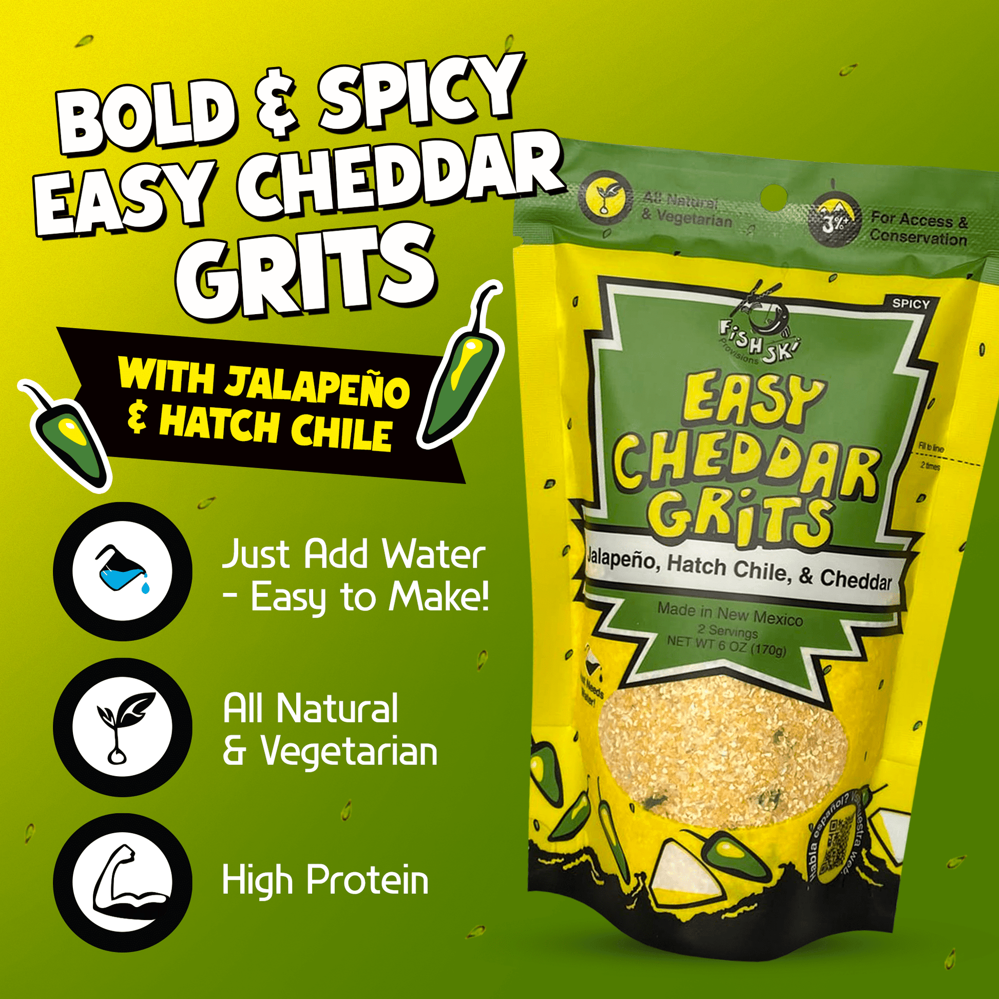 Jalapeño, Hatch Green Chile, Cheddar Grits - Paranoid Ranch