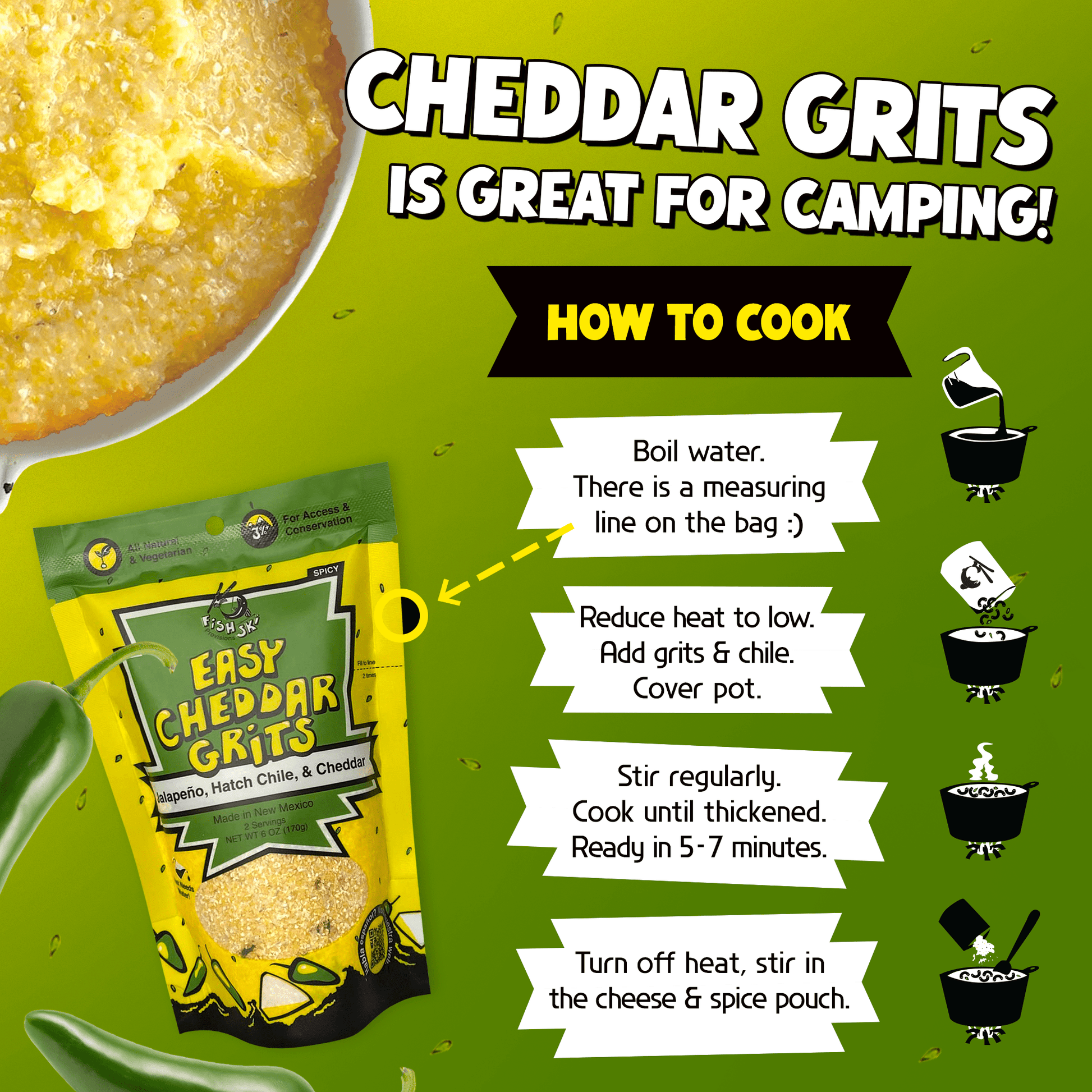 Jalapeño, Hatch Green Chile, Cheddar Grits - Paranoid Ranch
