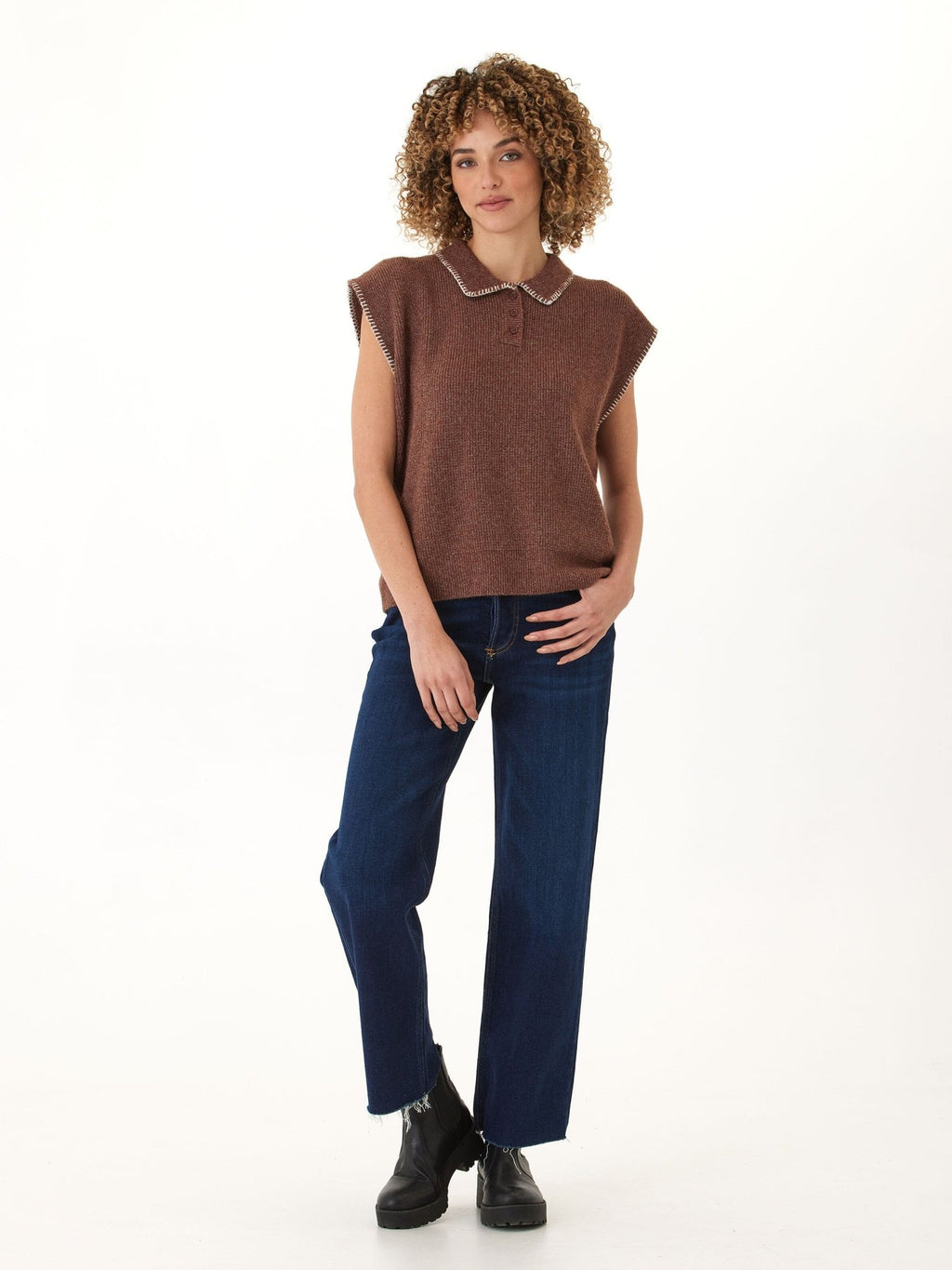 Julieta Cozy Solid Knit Sweater Polo - Paranoid Ranch