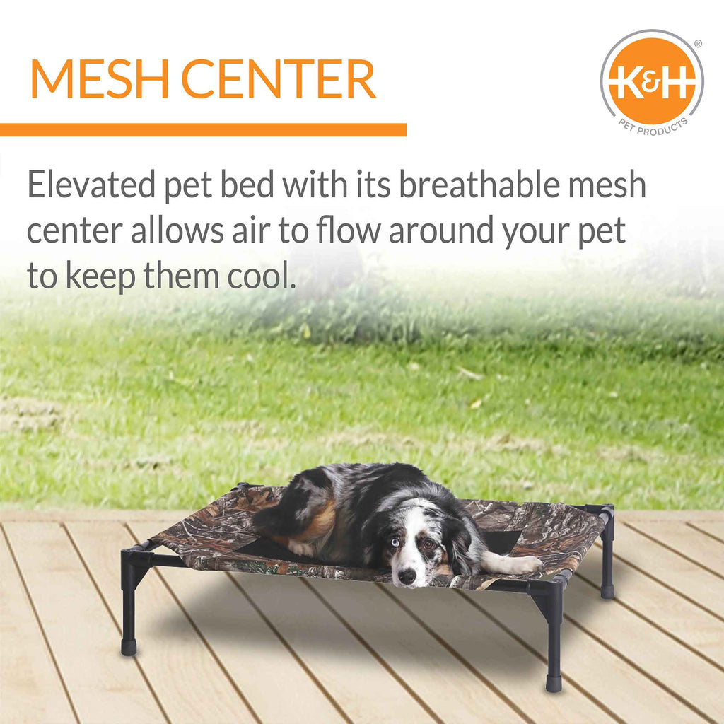 K&H Pet Products Original Pet Cot Elevated Dog Bed, Realtree Edge - Paranoid Ranch