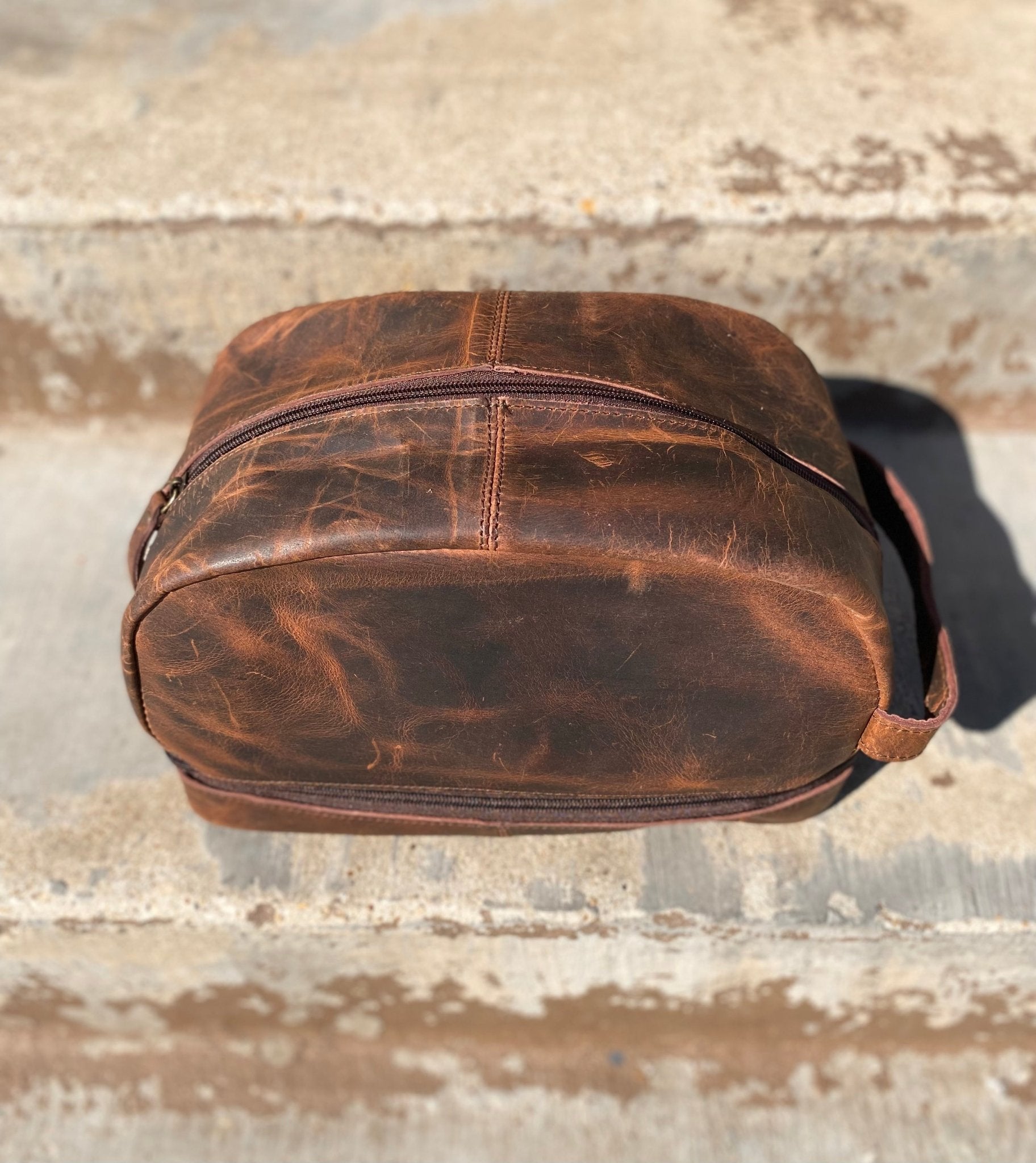 Large Vintage Leather Toiletry Bag - Paranoid Ranch