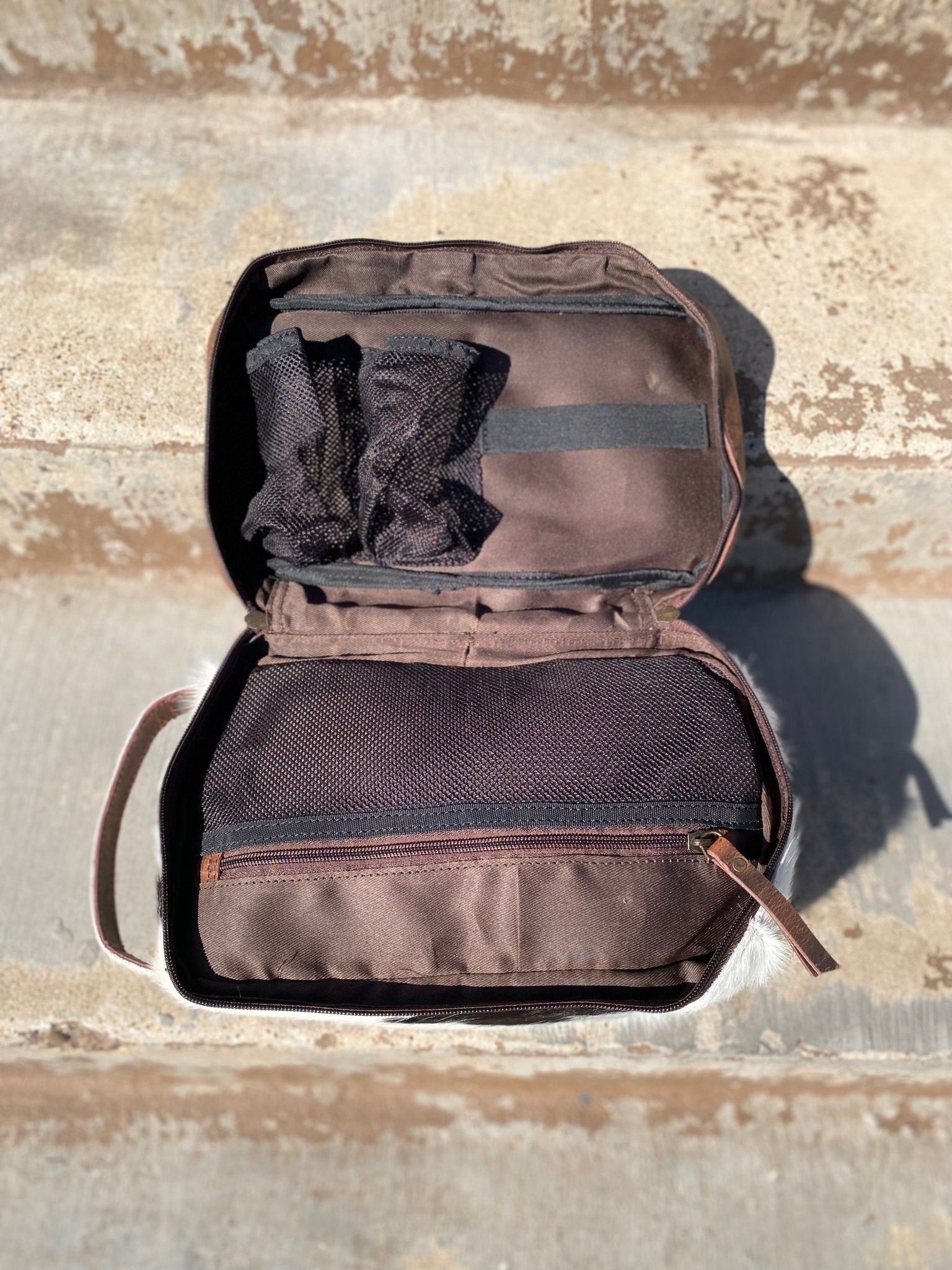 Large Vintage Leather Toiletry Bag - Paranoid Ranch