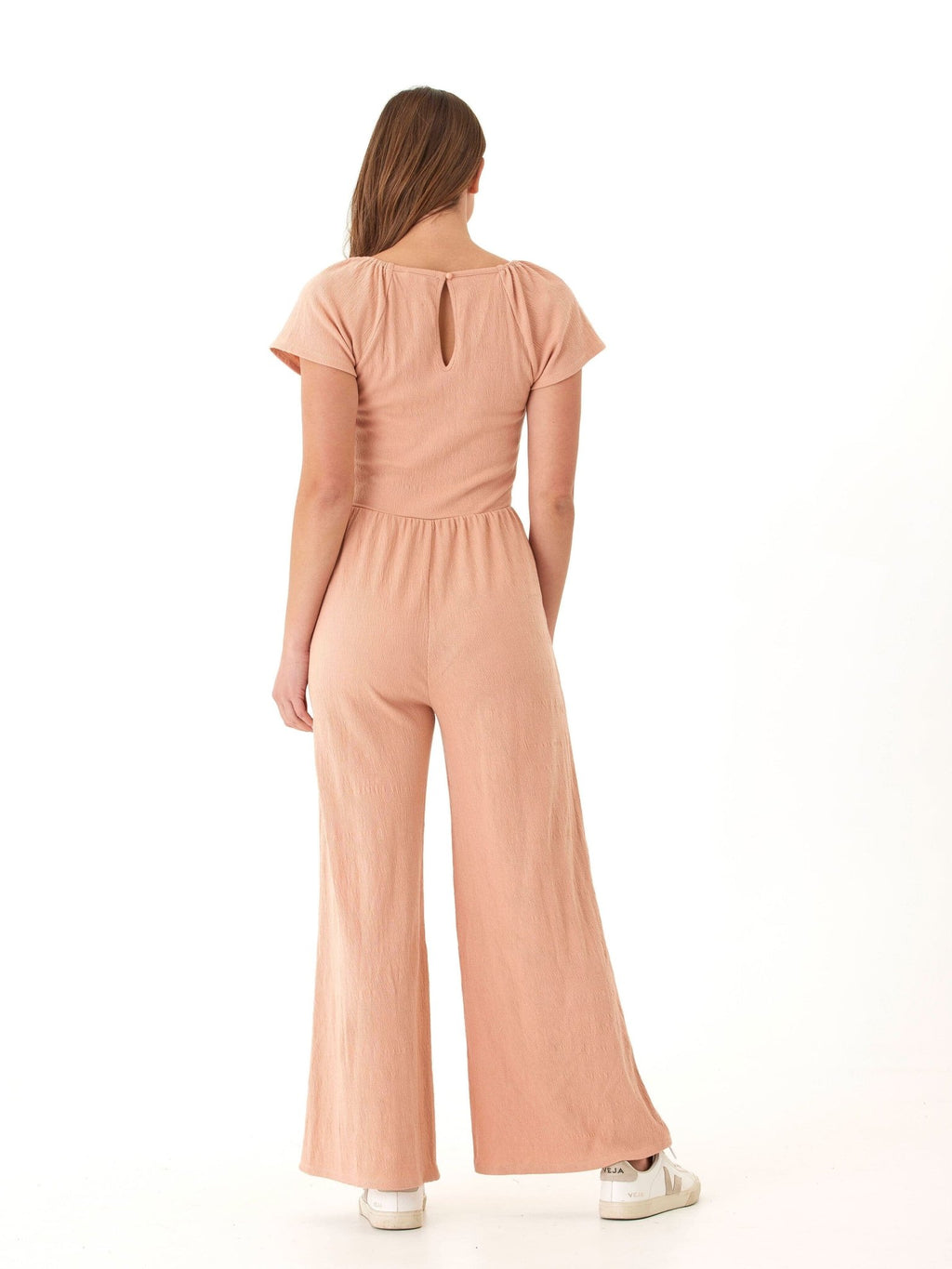 Lilyanna Smocked Jersey Flutter Sleeve Jumpsuit - Paranoid Ranch