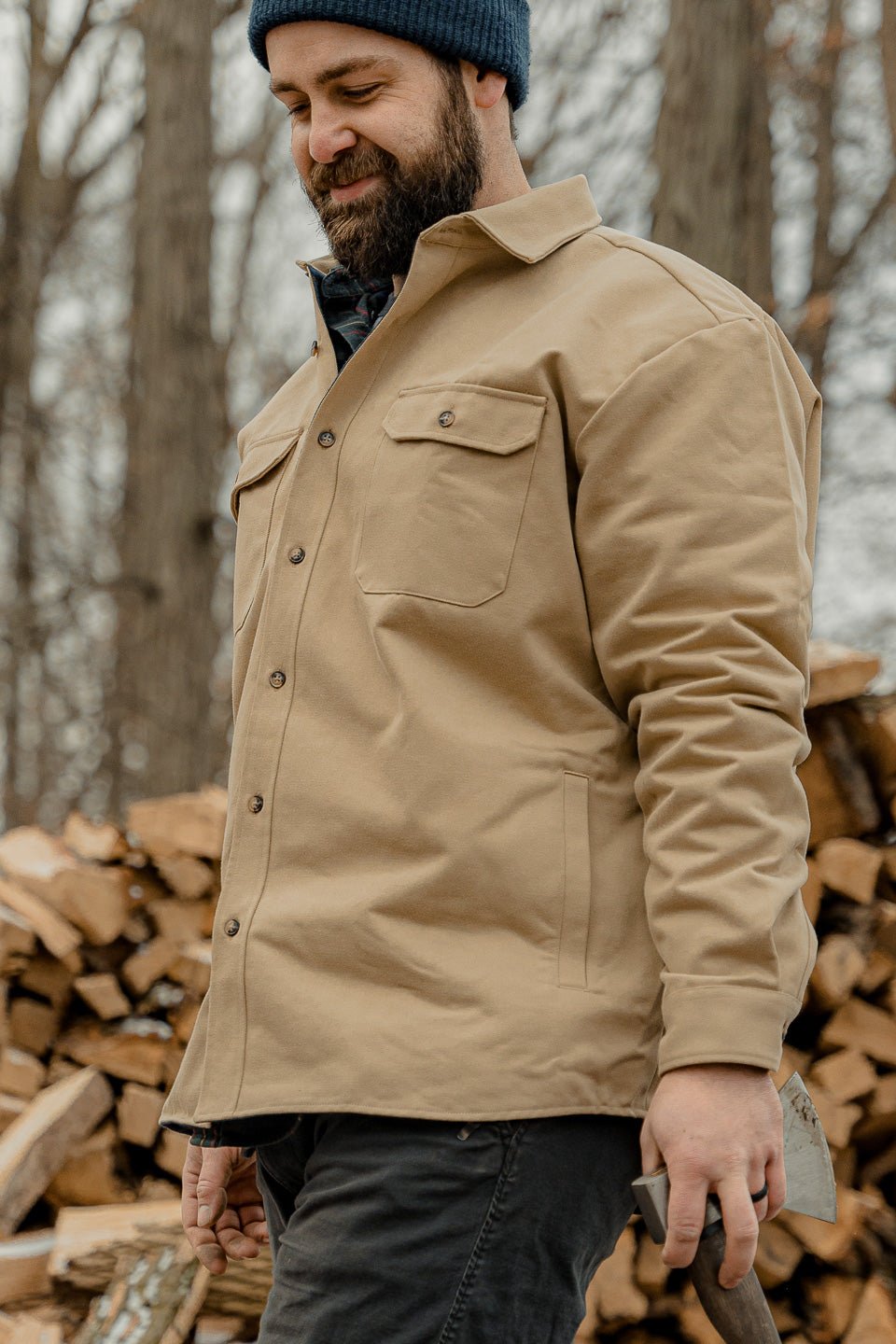 Lined Yukon Flannel Shirt Jacket, Tan - Paranoid Ranch