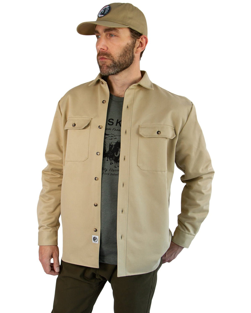 Lined Yukon Flannel Shirt Jacket, Tan - Paranoid Ranch