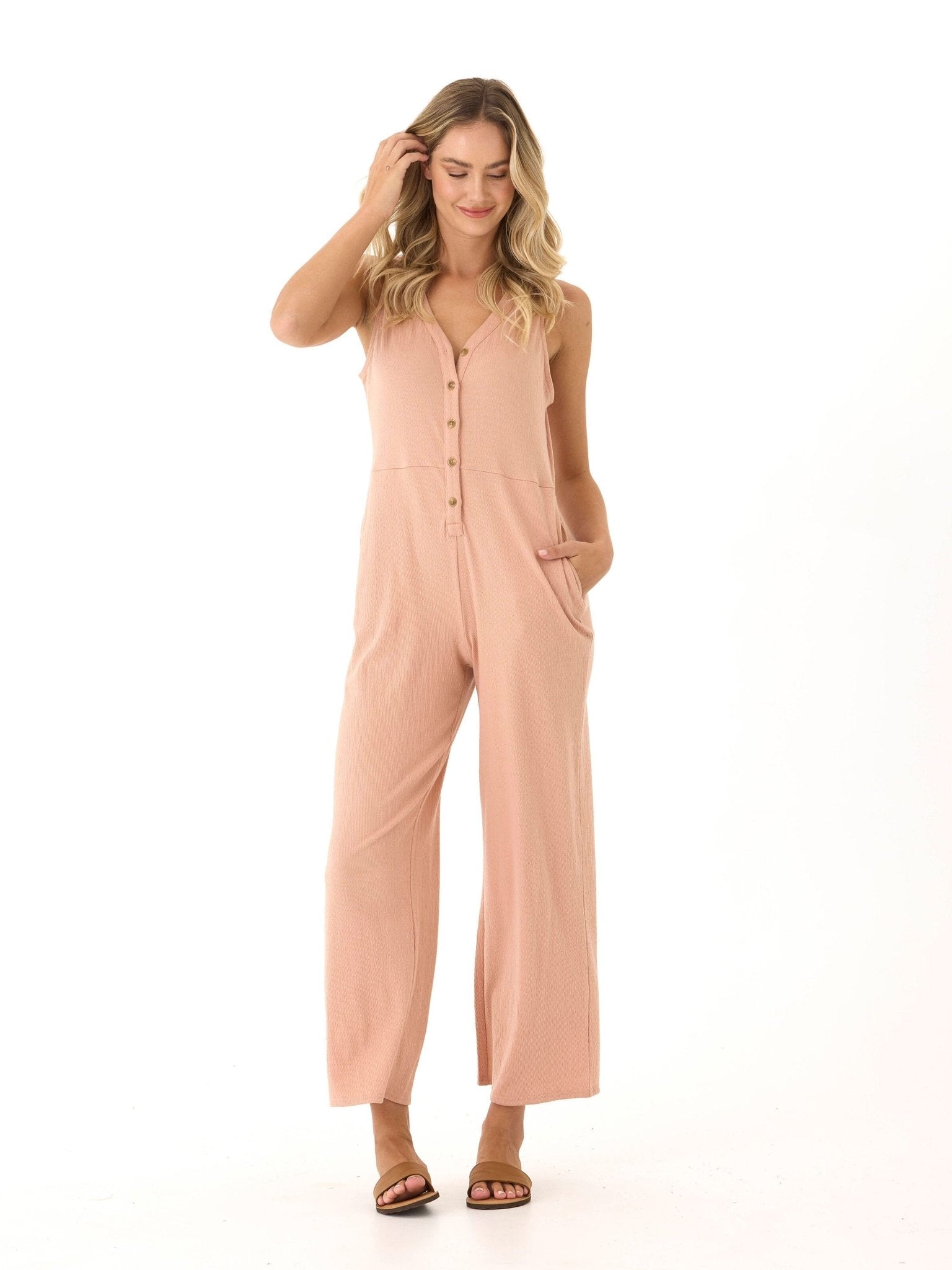 Livvie Smocked Jersey Jumpsuit - Paranoid Ranch