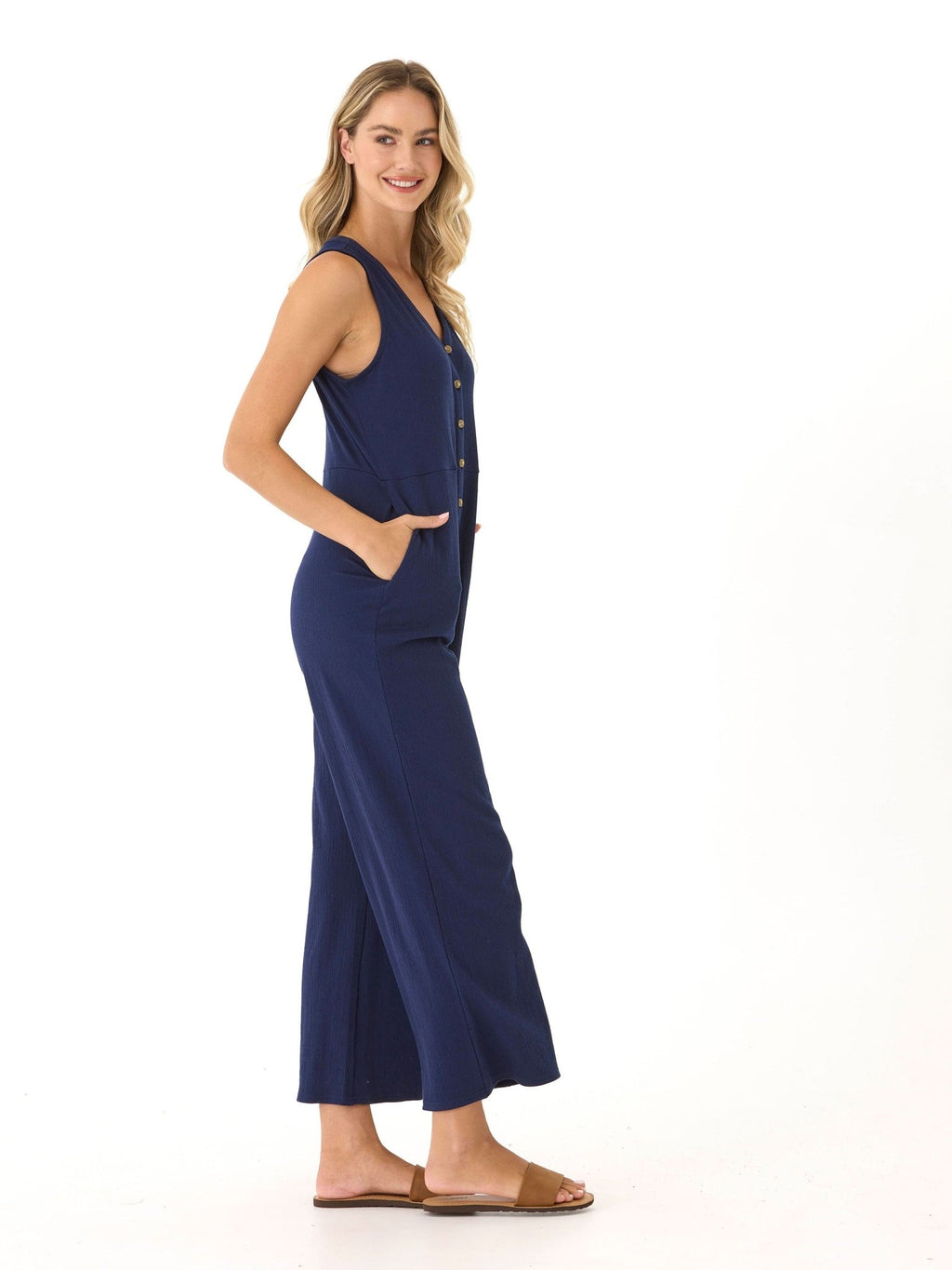 Livvie Smocked Jersey Jumpsuit - Paranoid Ranch