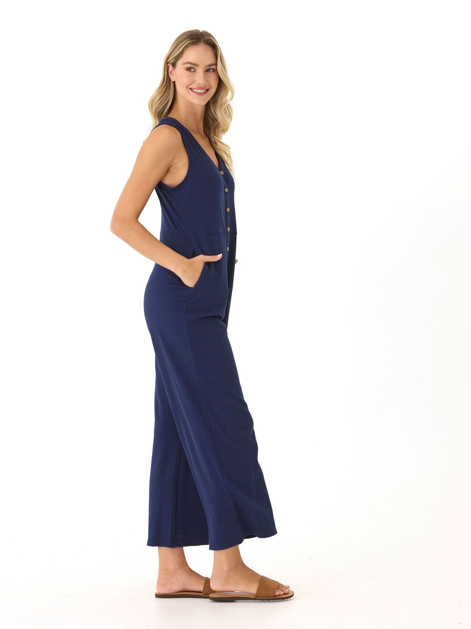 Livvie Smocked Jersey Jumpsuit - Paranoid Ranch