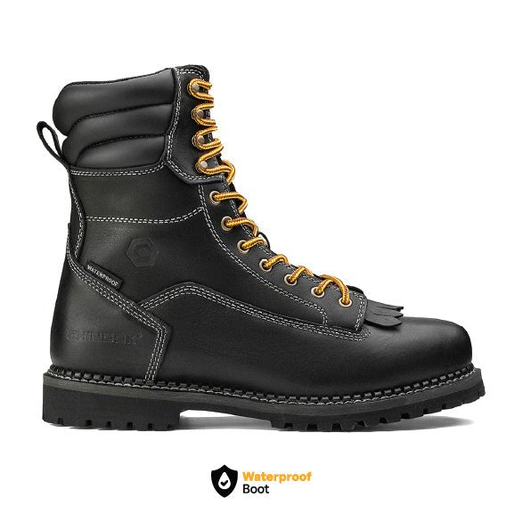 Logger 8” Men’s Waterproof Work Boot for Men - Black - Paranoid Ranch