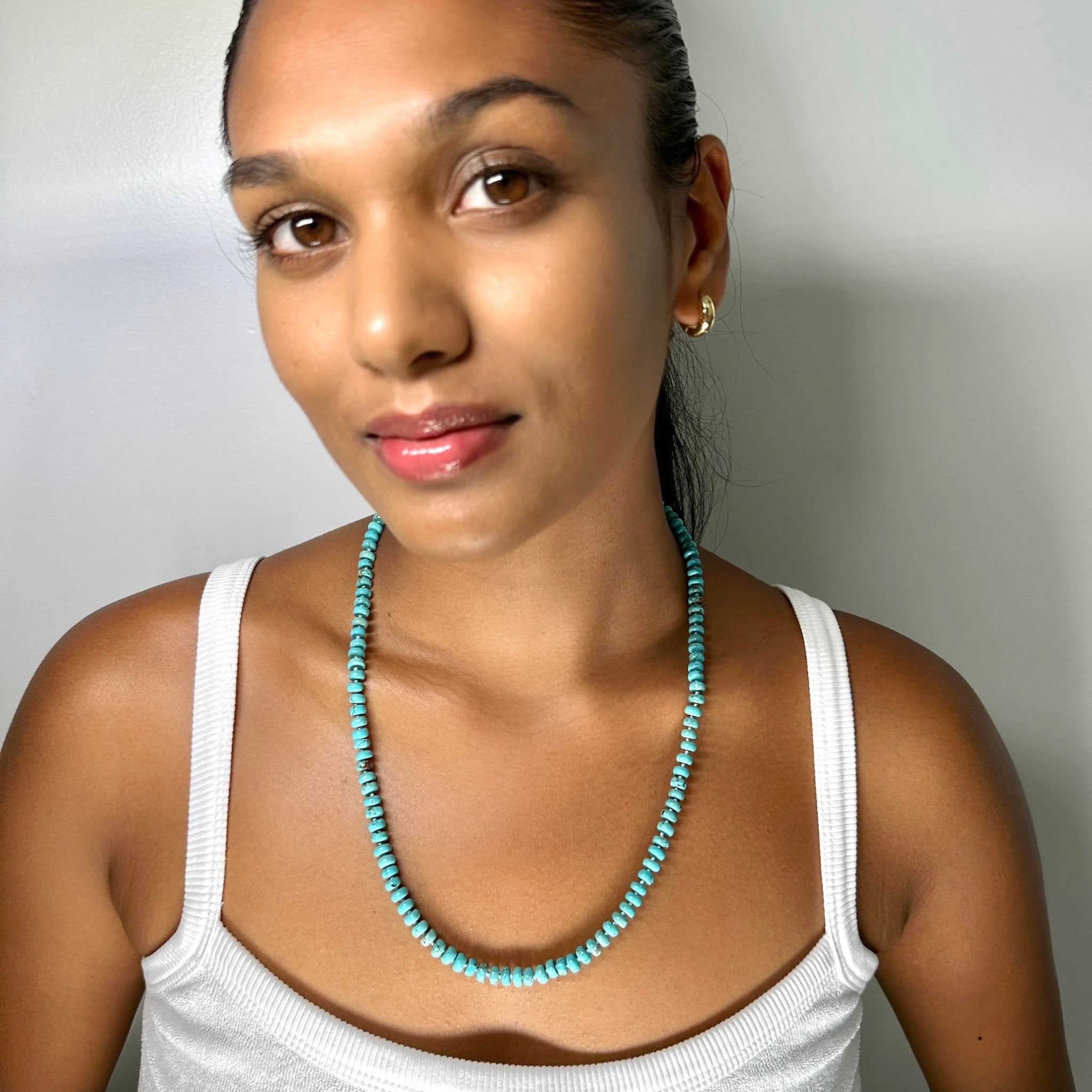Long Turquoise Beaded Necklace - Paranoid Ranch