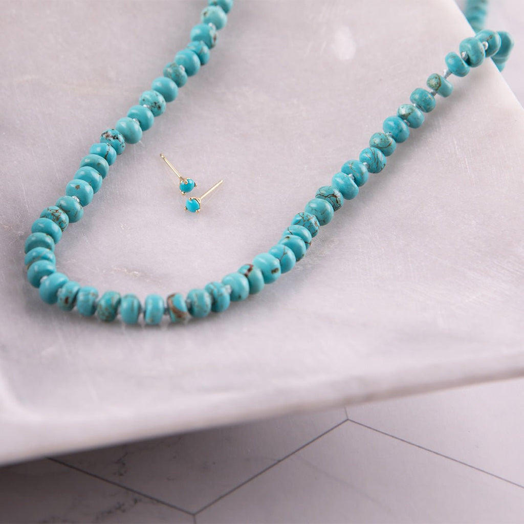 Long Turquoise Beaded Necklace - Paranoid Ranch