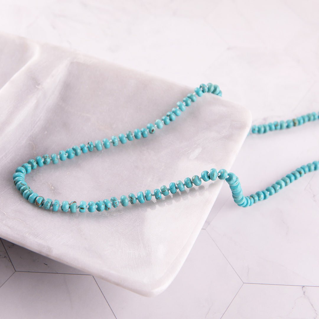 Long Turquoise Beaded Necklace - Paranoid Ranch