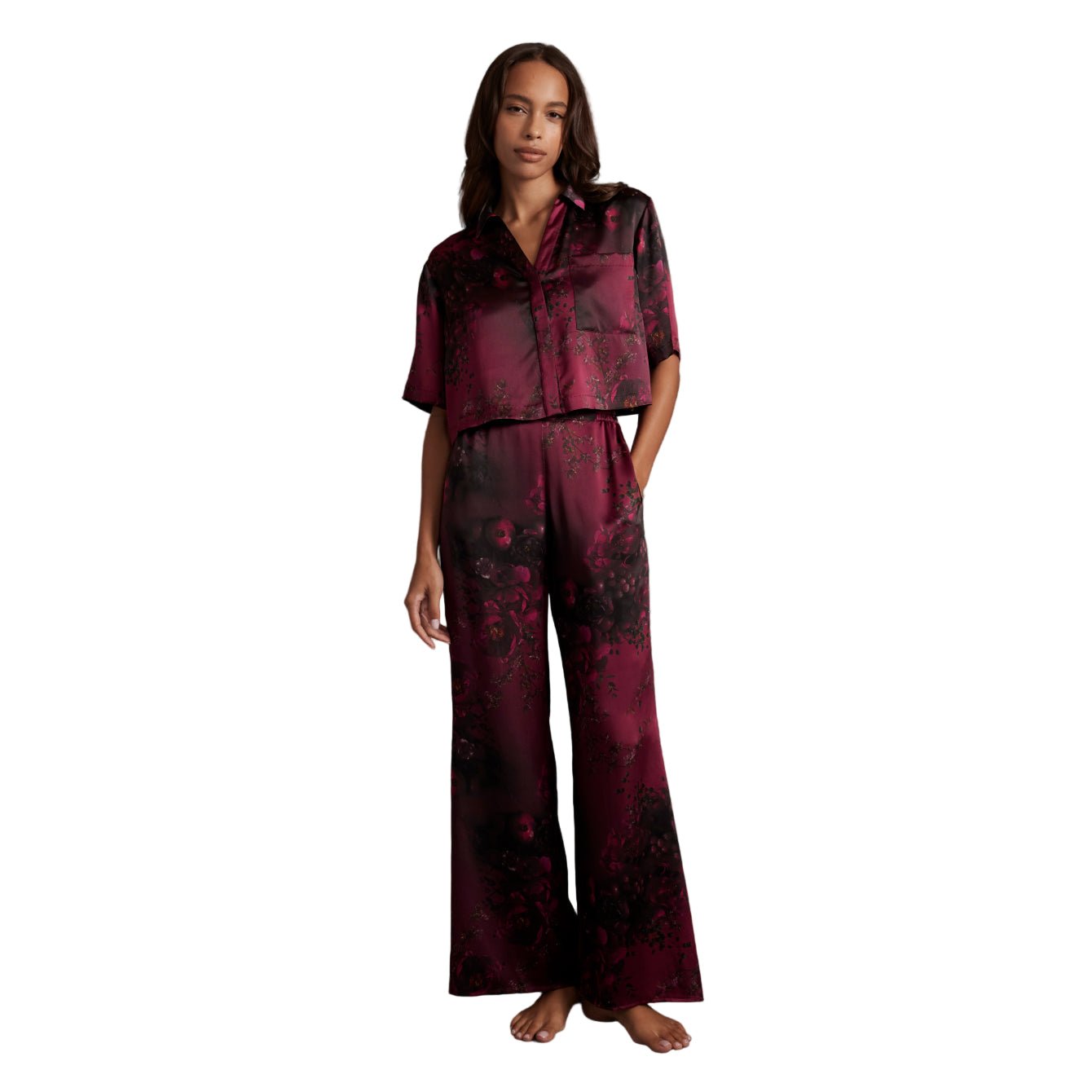 Lunya x Rosandich Washable Silk High Rise Pant Set - Paranoid Ranch