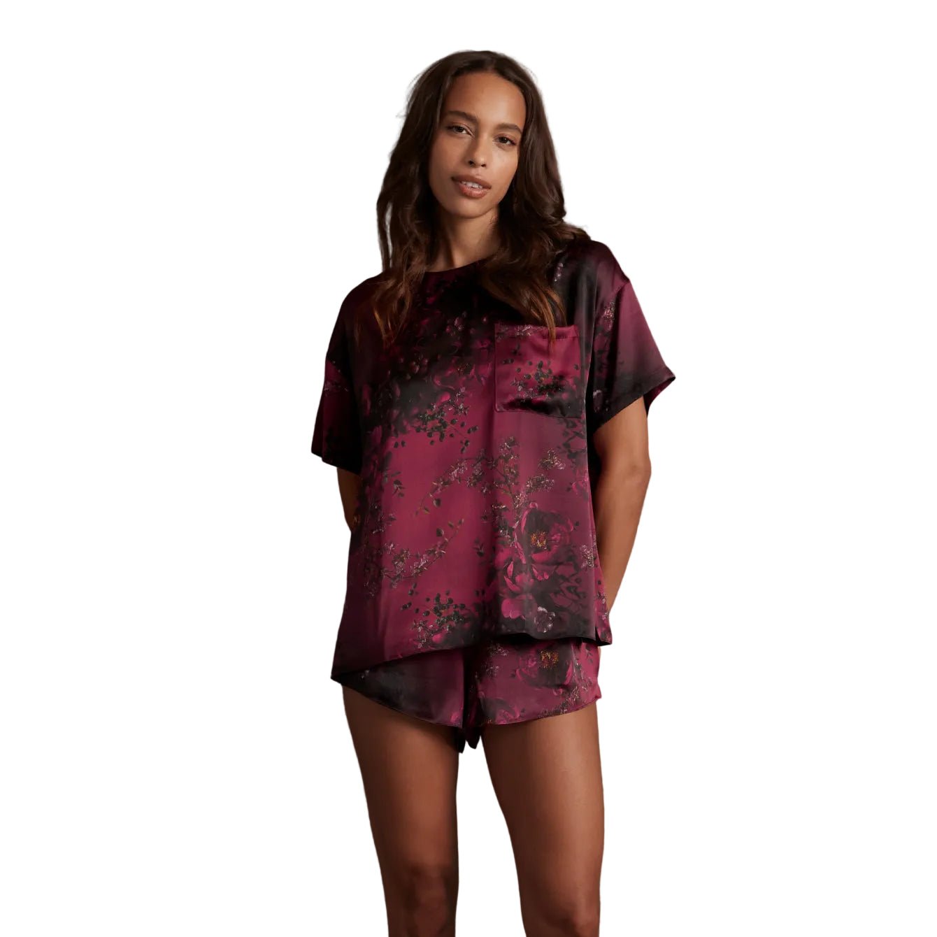 Lunya x Rosandich Washable Silk Tee Short Set - Paranoid Ranch