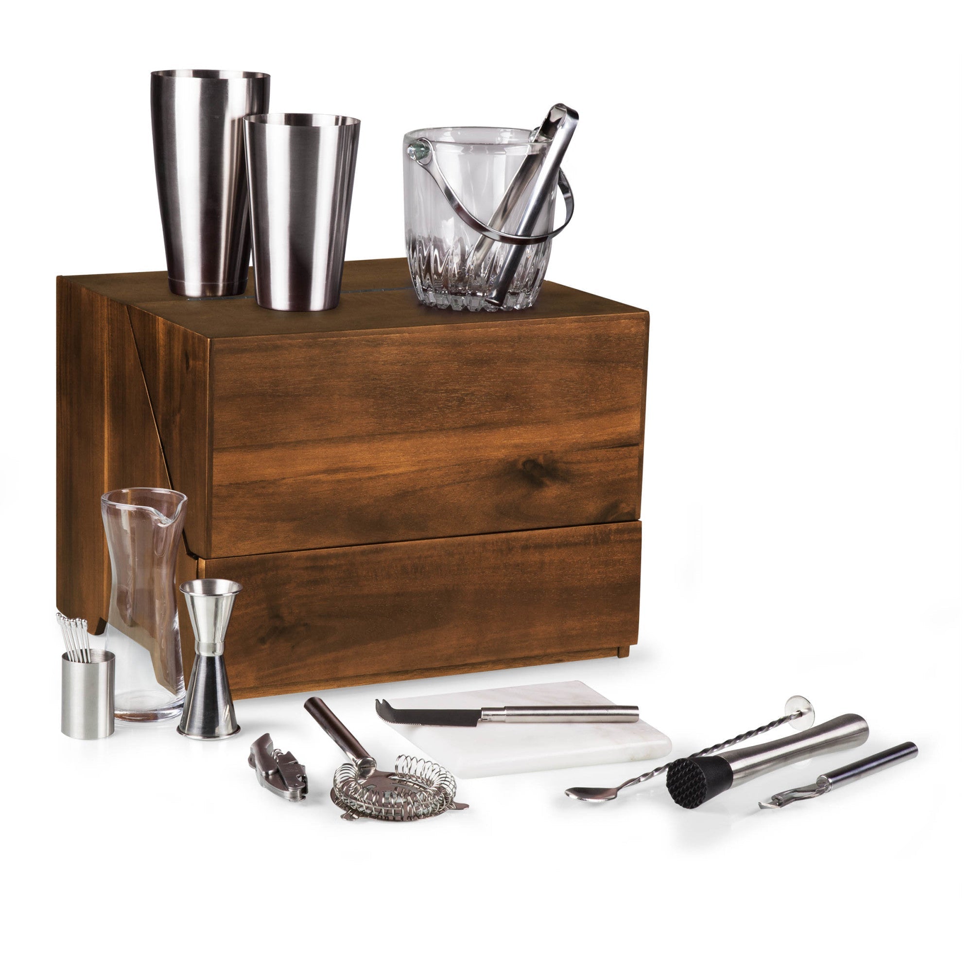 Madison Acacia Tabletop Bar Set - Paranoid Ranch