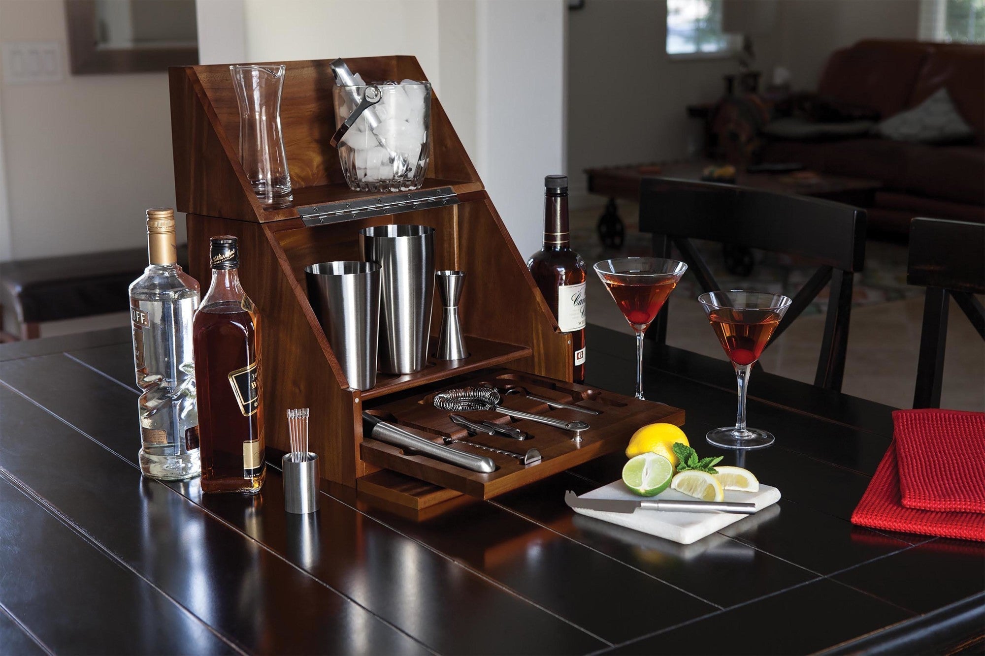 Madison Acacia Tabletop Bar Set - Paranoid Ranch