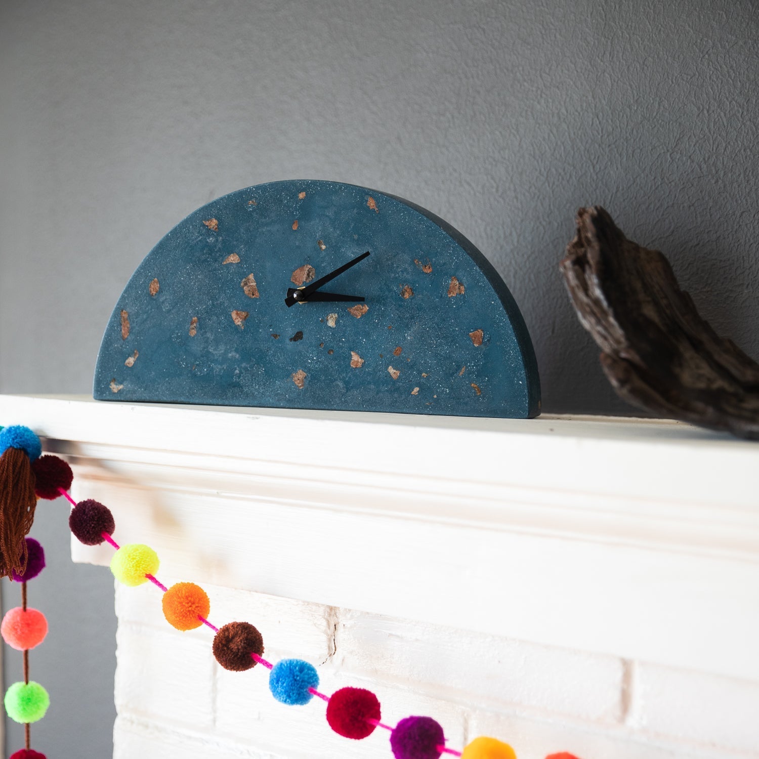 Mantle Clock | Chunky Cobalt Terrazzo - Paranoid Ranch