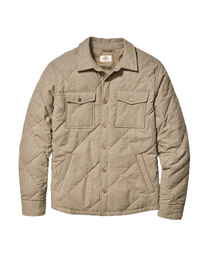 Marine Layer Tan Olin Quilted Overshirt - Paranoid Ranch