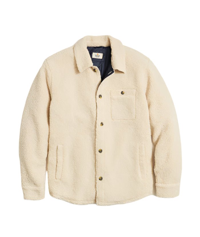 Marine Layer Beige Sherpa Overshirt - Paranoid Ranch