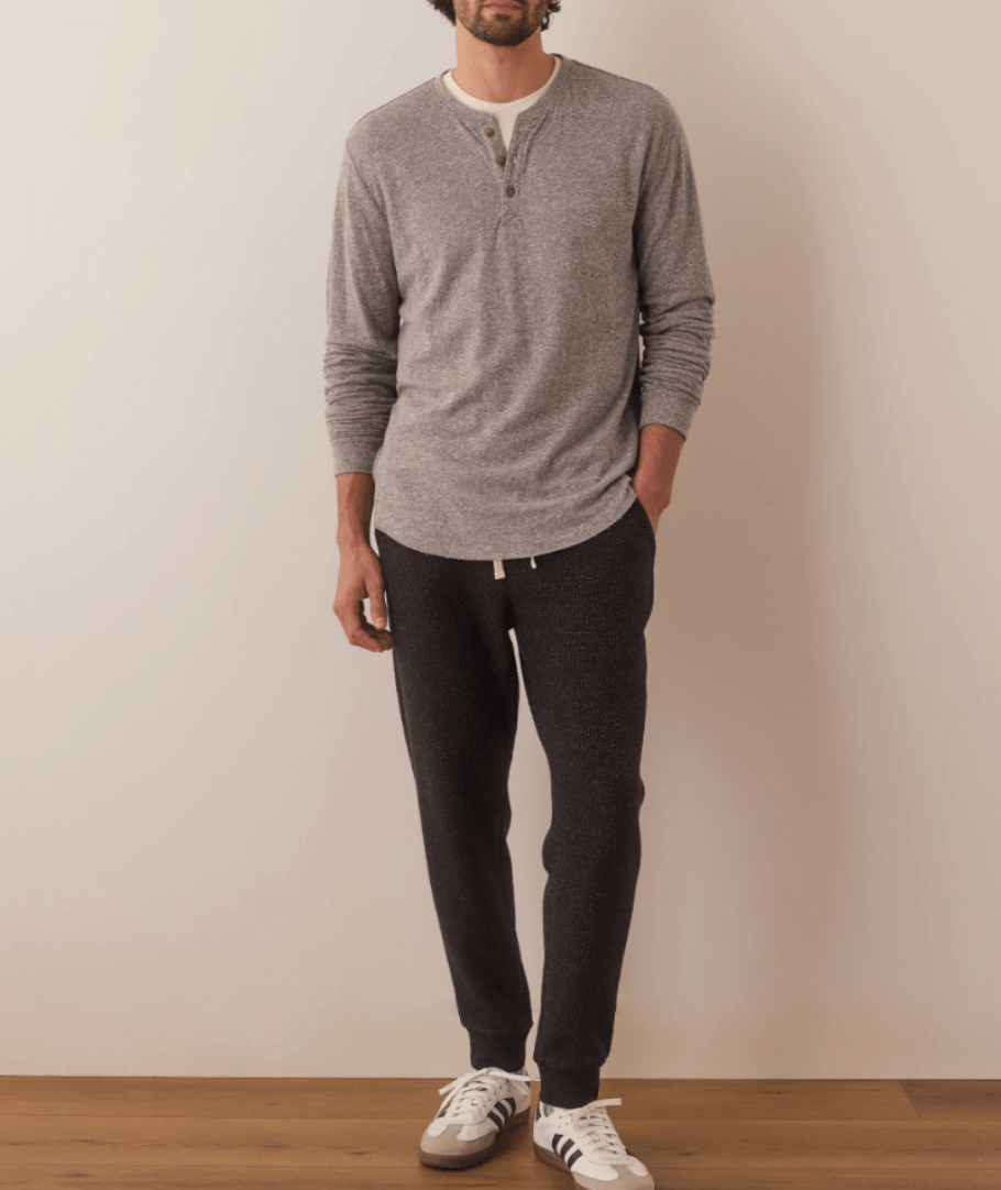 Full View of the Textured Fleece Jogger by Marine Layer - Paranoid Ranch