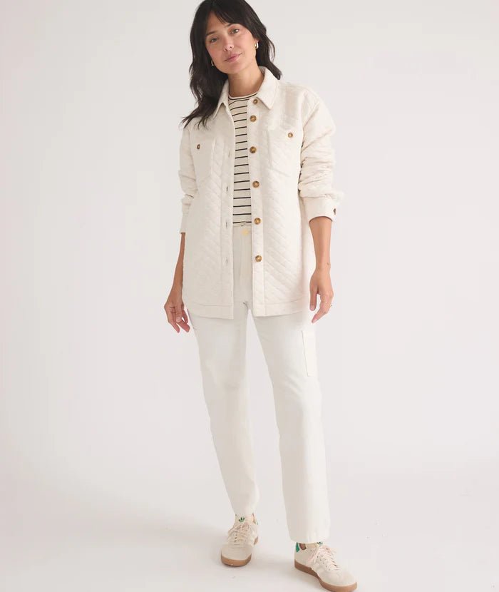 Woman standing all in white clothes - Corbet Shirt Jacket - Paranoid Ranch