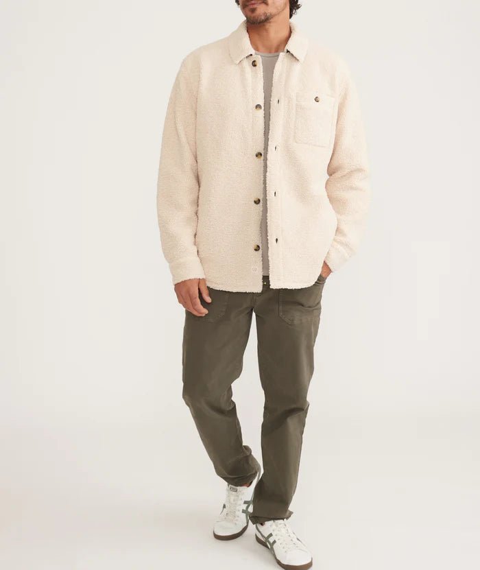 Model wearing a Sherpa Overshirt - Paranoid Ranch