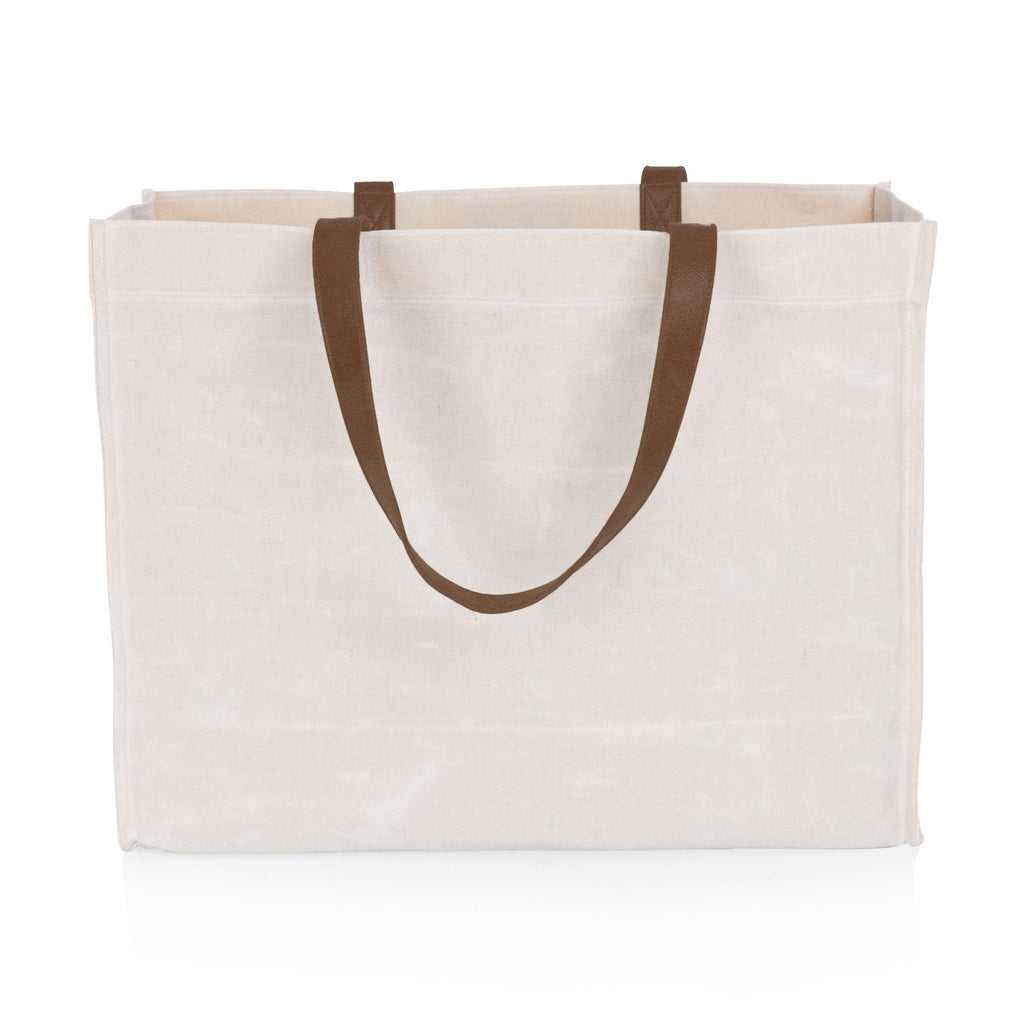 Market Waxed Canvas Tote with Leatherette Handles - Paranoid Ranch