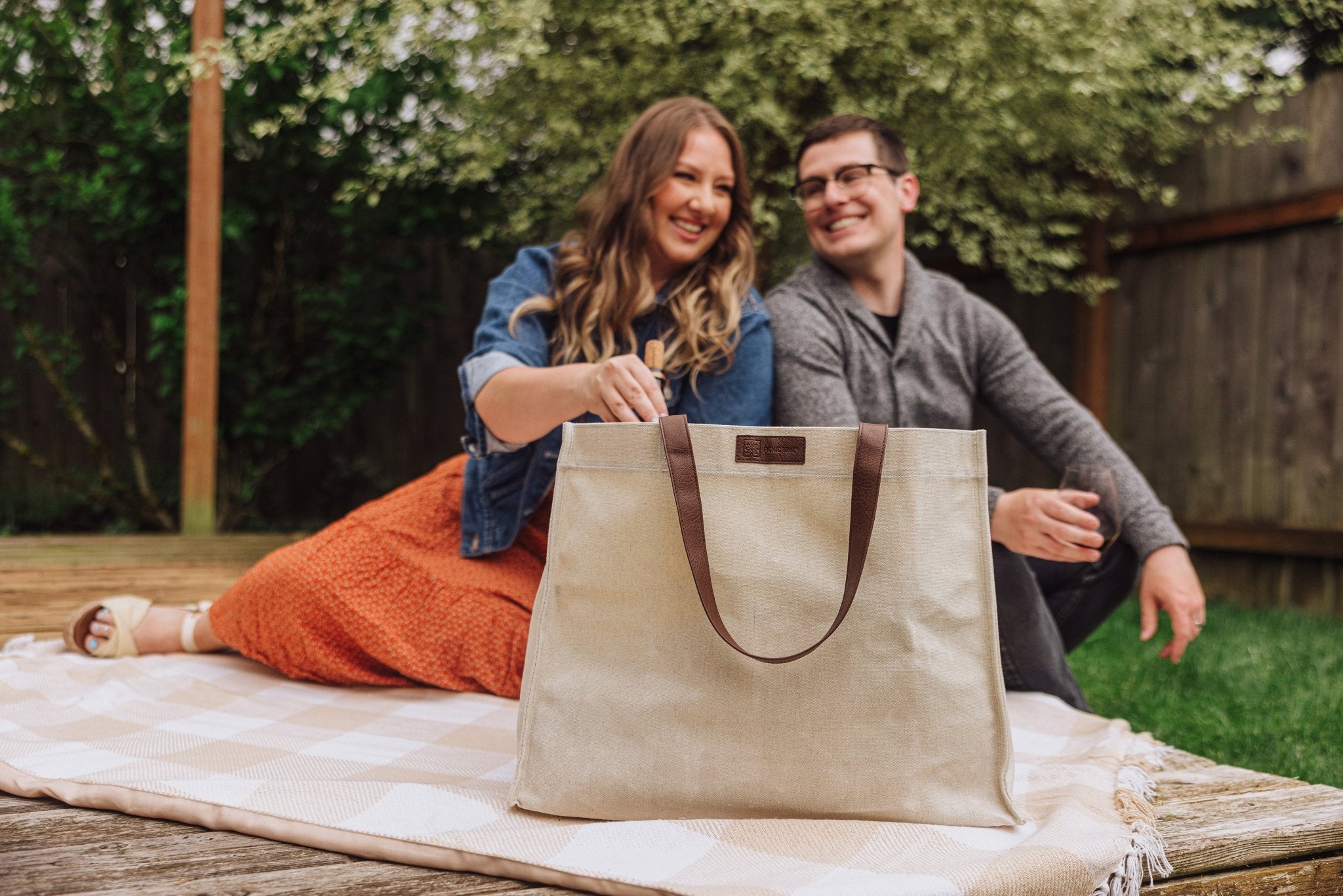 Market Waxed Canvas Tote with Leatherette Handles - Paranoid Ranch
