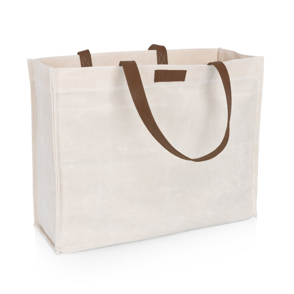 Market Waxed Canvas Tote with Leatherette Handles - Paranoid Ranch