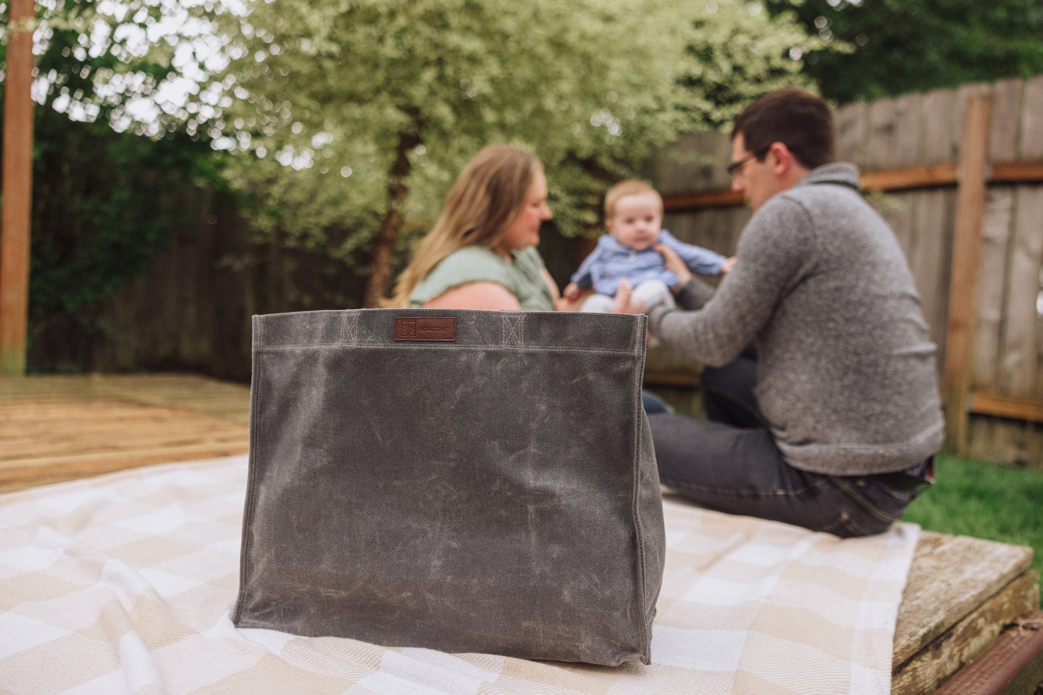 Market Waxed Canvas Tote with Leatherette Handles - Paranoid Ranch