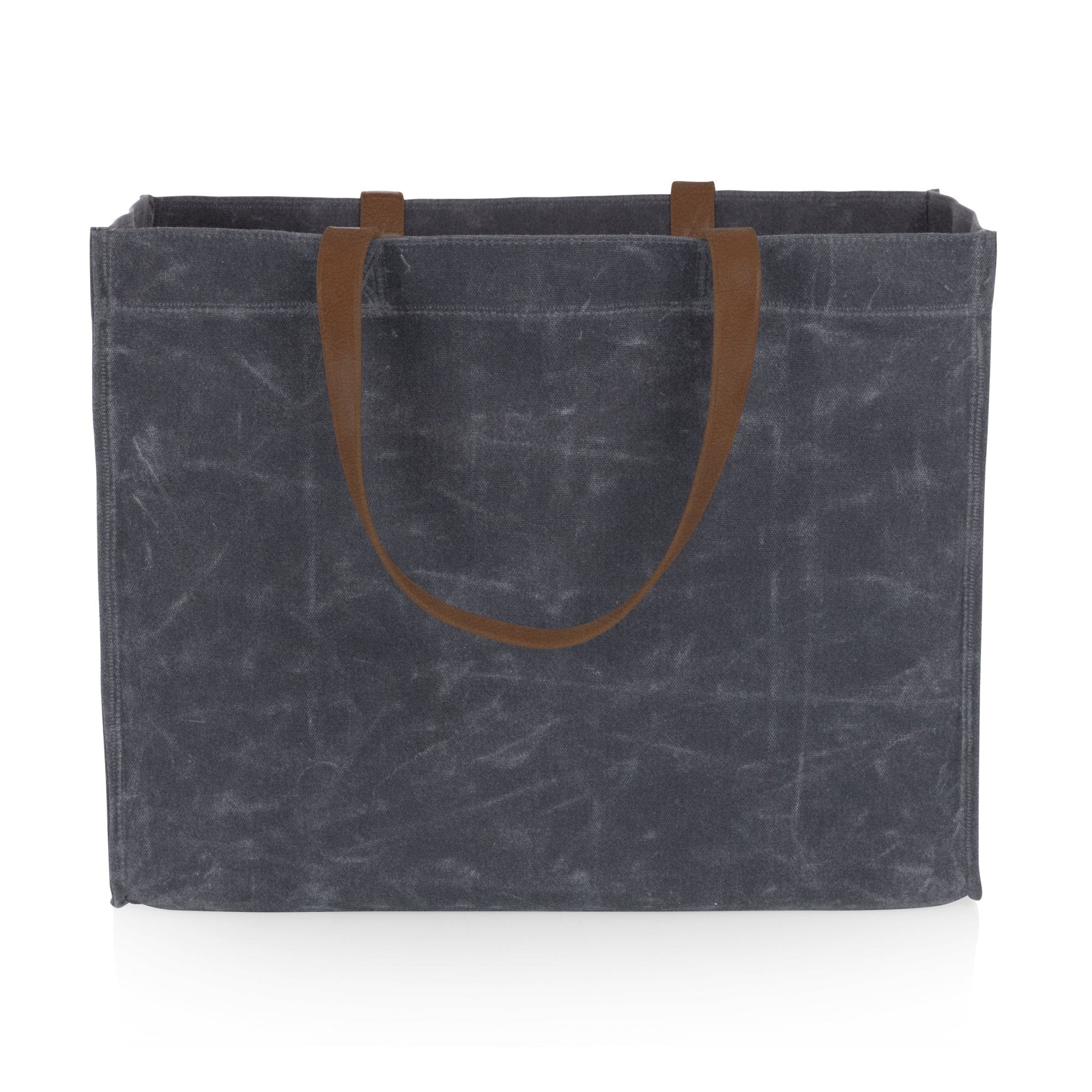 Market Waxed Canvas Tote with Leatherette Handles - Paranoid Ranch