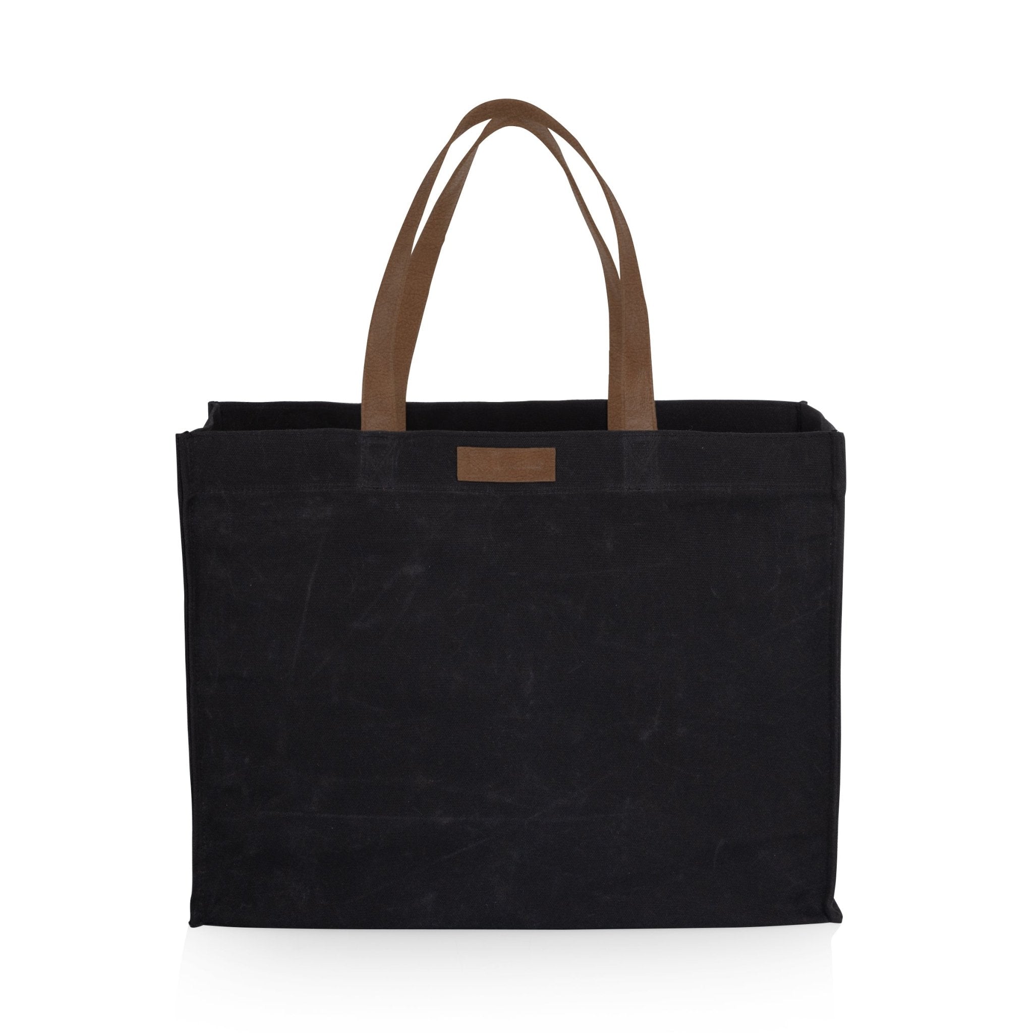 Market Waxed Canvas Tote with Leatherette Handles - Paranoid Ranch