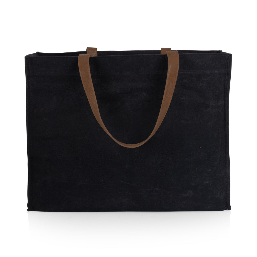 Market Waxed Canvas Tote with Leatherette Handles - Paranoid Ranch