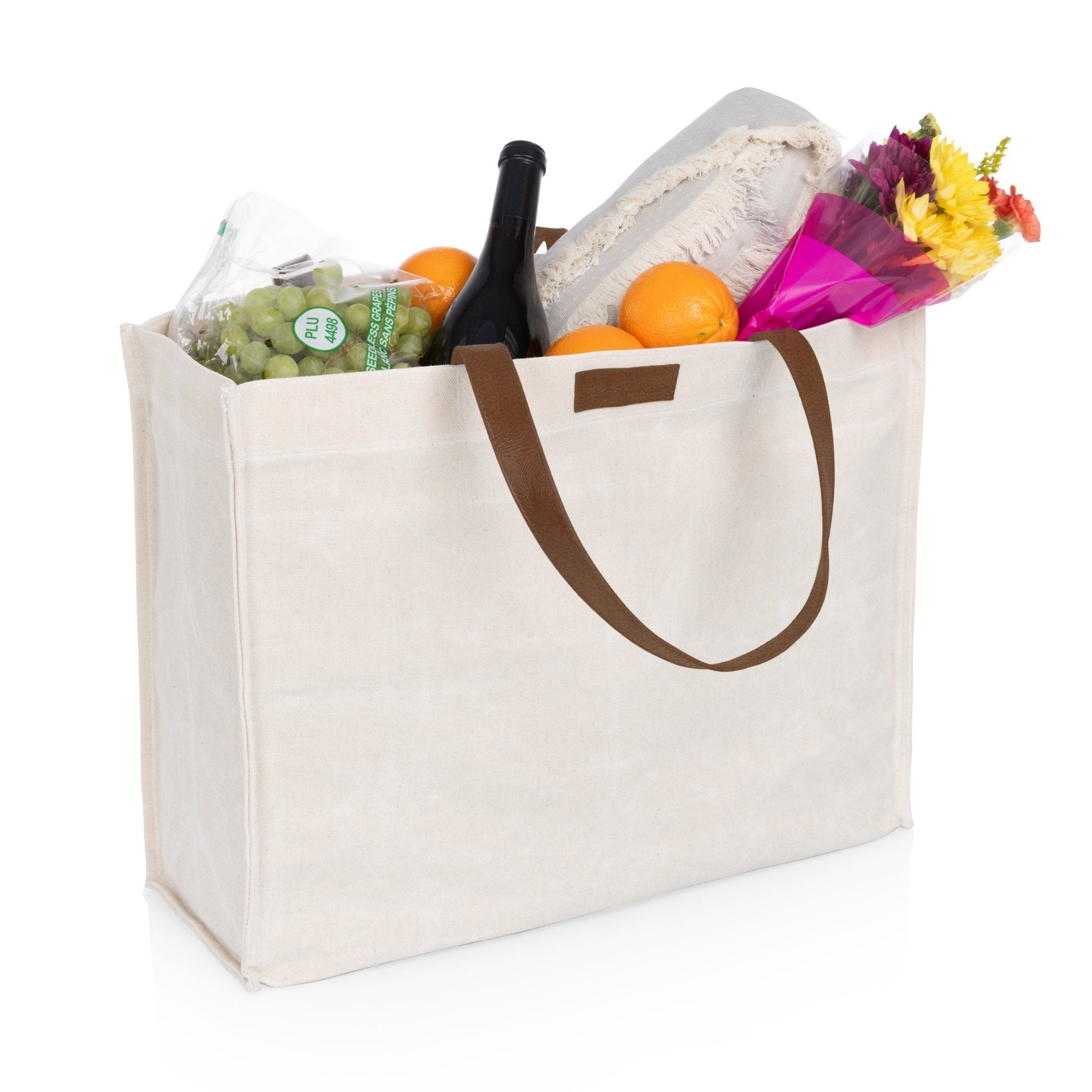 Market Waxed Canvas Tote with Leatherette Handles - Paranoid Ranch