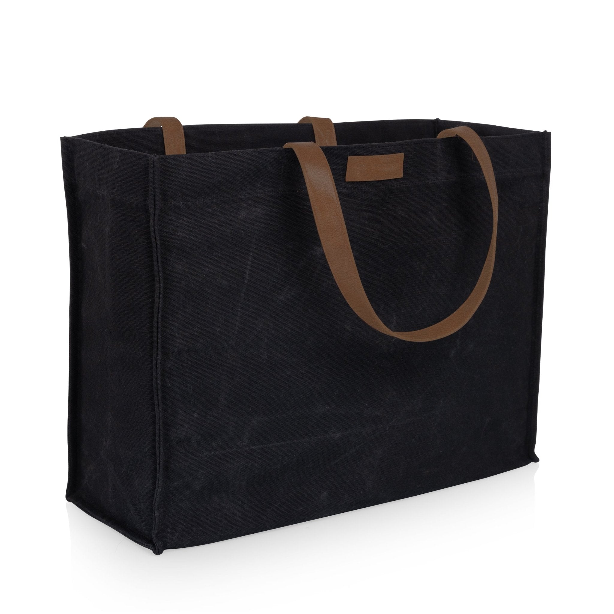 Market Waxed Canvas Tote with Leatherette Handles - Paranoid Ranch