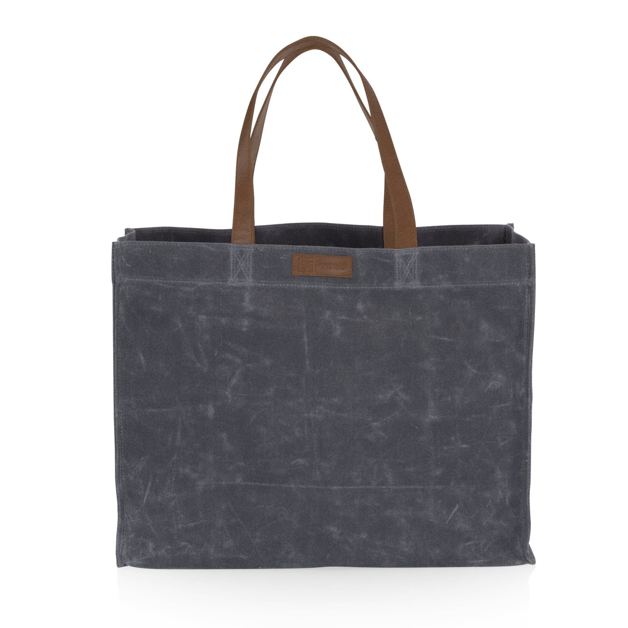 Market Waxed Canvas Tote with Leatherette Handles - Paranoid Ranch