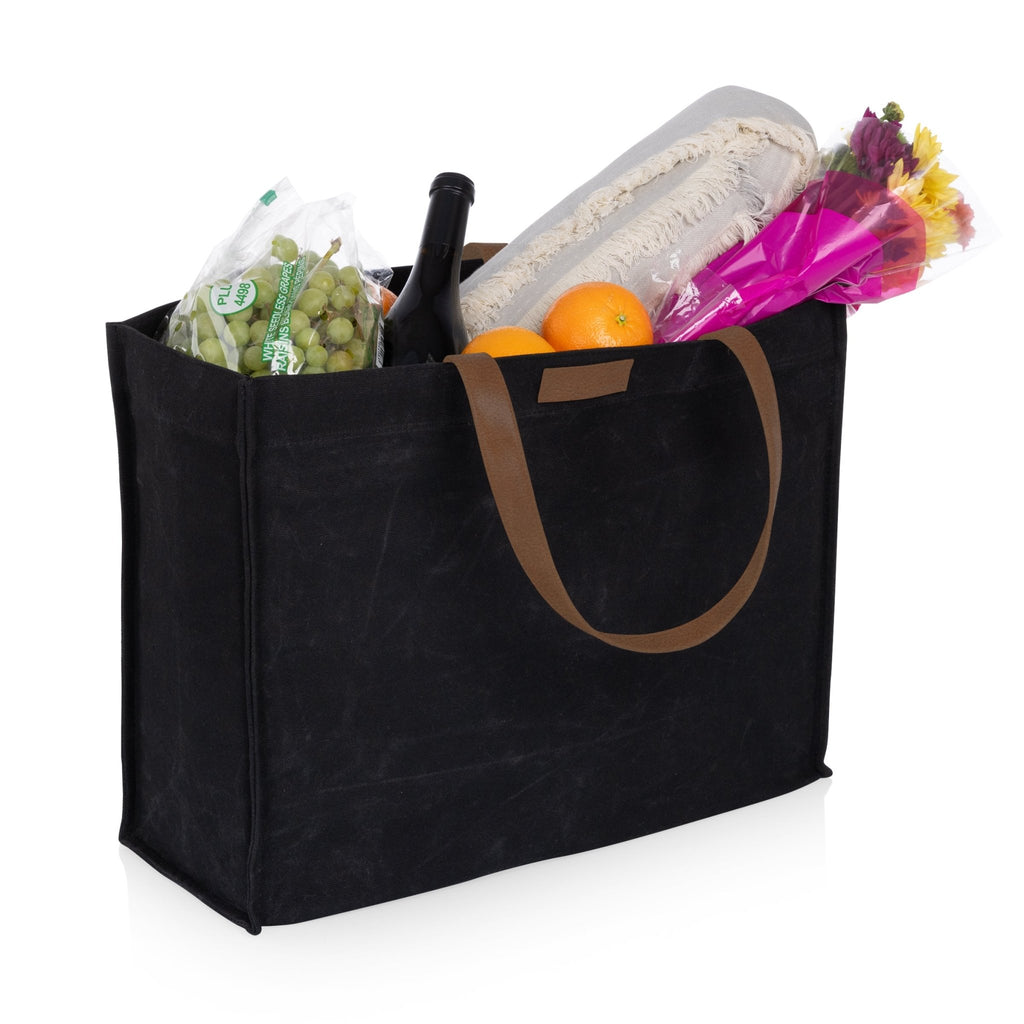 Market Waxed Canvas Tote with Leatherette Handles - Paranoid Ranch