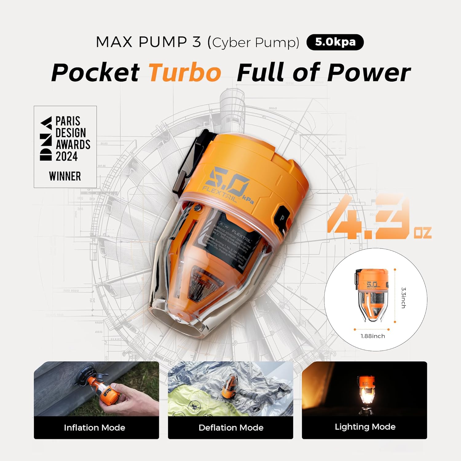 Max Pump 3 - High Speed 2 - in - 1 Rechargeable Air Pump - Paranoid Ranch