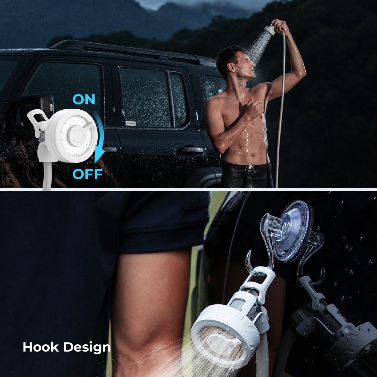Max Shower - Ultralight Rechargeable Instant Outdoor Shower - Paranoid Ranch