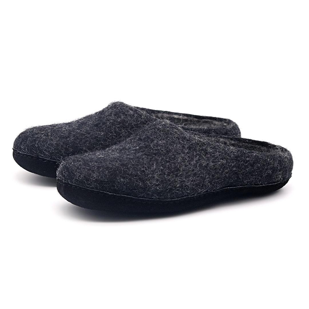 Mens Astoria Noir Wool House Slippers - Paranoid Ranch