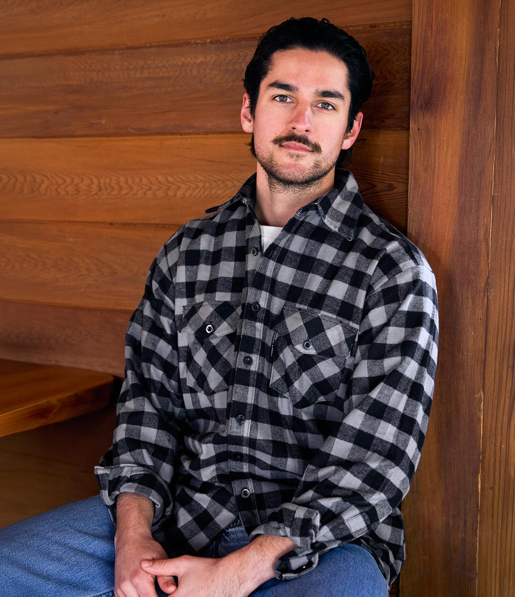 Men's Classic Flannel Shirt - Gray Buffalo - Paranoid Ranch
