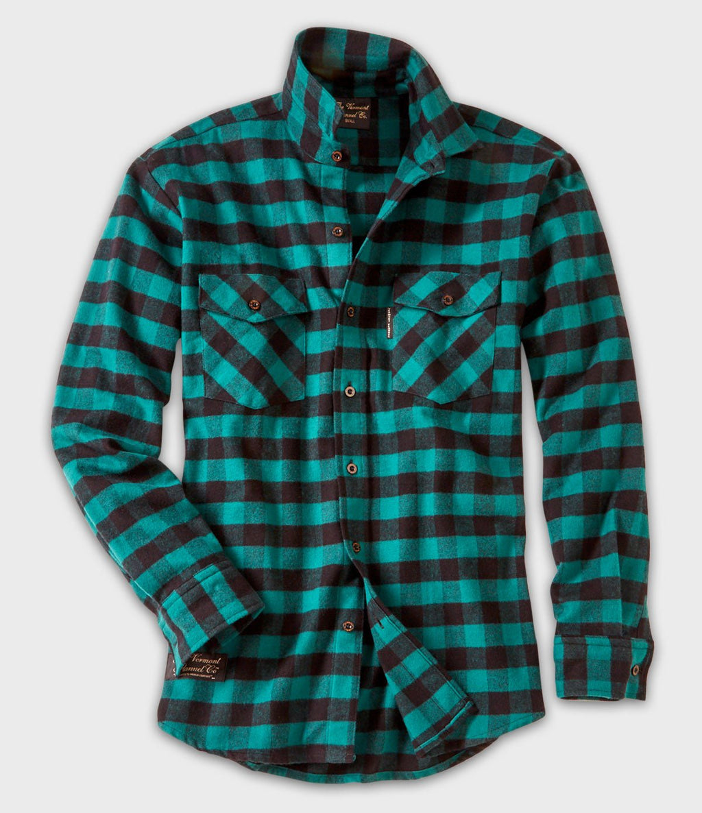 Men's Classic Flannel Shirt - Green Buffalo - Paranoid Ranch
