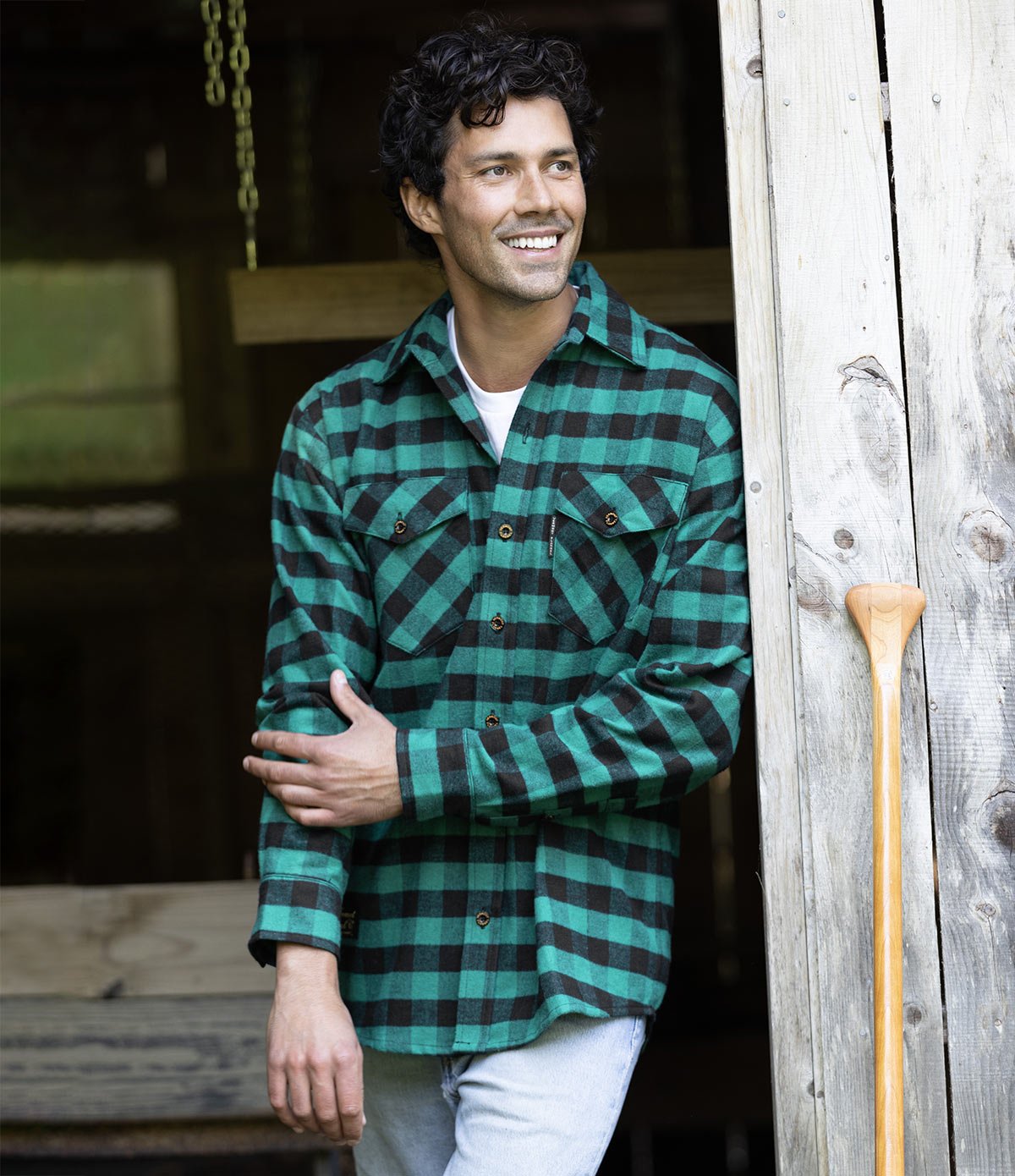 Men's Classic Flannel Shirt - Green Buffalo - Paranoid Ranch