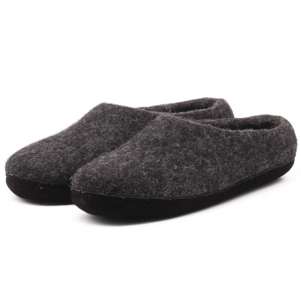 Mens Newport Noir Wool House Shoe - Paranoid Ranch